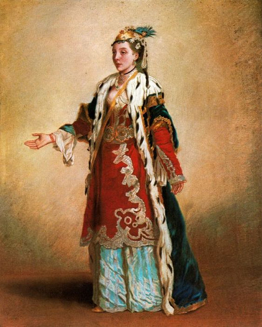 French lady in Constantionople, vintage artwork by Jean-Étienne Liotard, 12x8" (A4) Poster