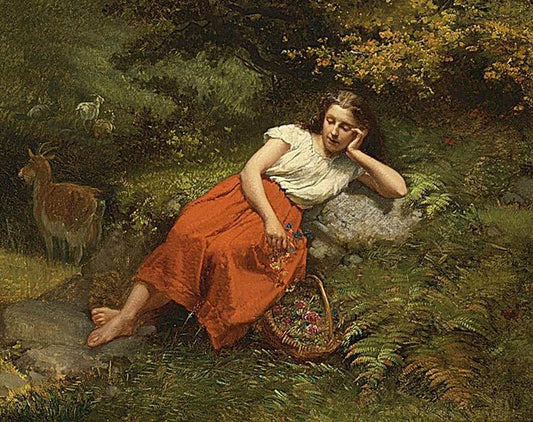 A Moment Of Rest, vintage artwork by Theodore Gerard, 12x8" (A4) Poster