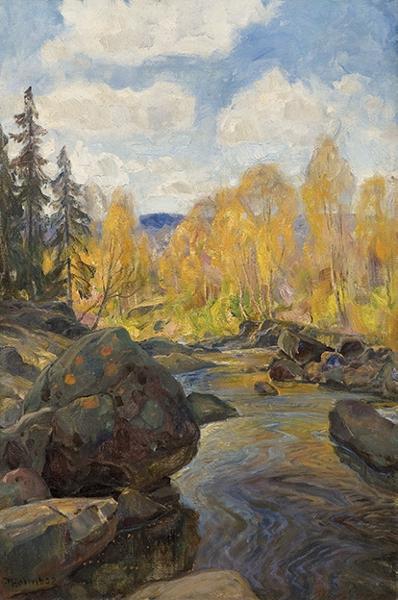 Autumn, Mesna by Thorolf Holmboe,A3(16x12")Poster