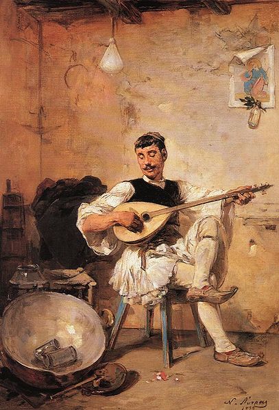 The Milkman, vintage artwork by Nikiphoros Lytras, 12x8" (A4) Poster