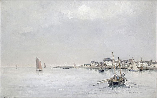 Returning to Port, vintage artwork by Emile Louis Vernier, 12x8" (A4) Poster
