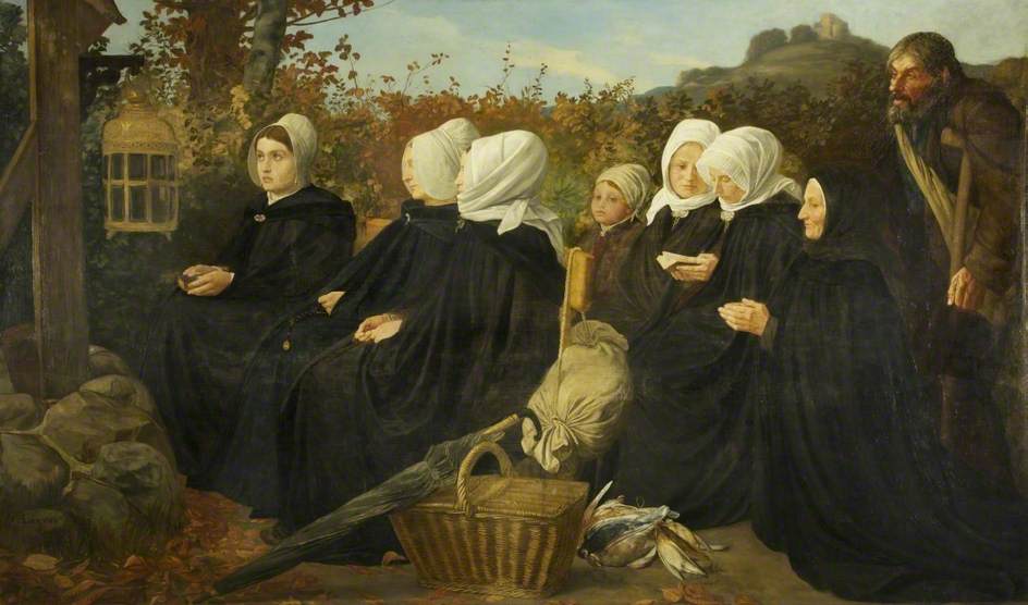 The Pilgrimage, vintage artwork by Alphonse Legros, 12x8" (A4) Poster