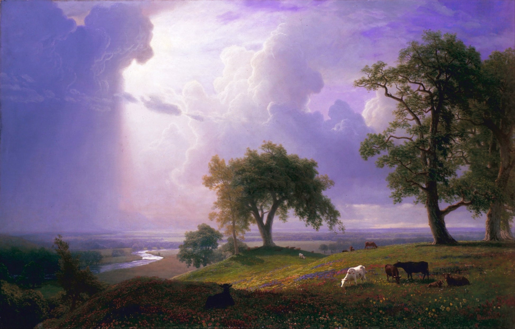 California Spring, vintage artwork by Albert Bierstadt, 12x8" (A4) Poster