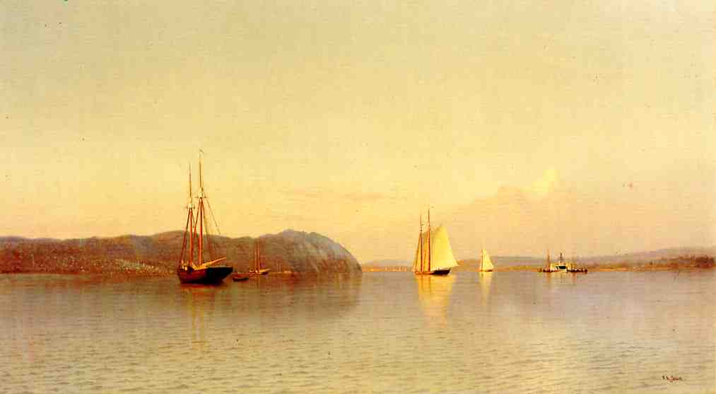 Late Afternoon, Haverstraw Bay, vintage artwork by Francis A. Silva, 12x8" (A4) Poster