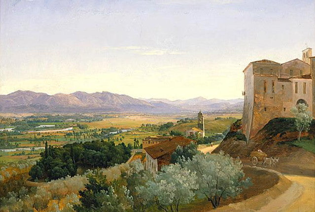 View from Narni, vintage artwork by Gustaf Wilhelm Palm, A3 (16x12") Poster Print