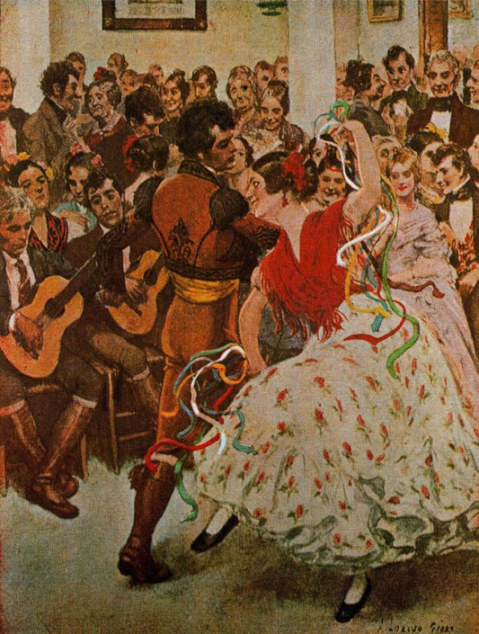 The Night at Don Pedro's, vintage artwork by Adolfo Lozano Sidro, 12x8" (A4) Poster