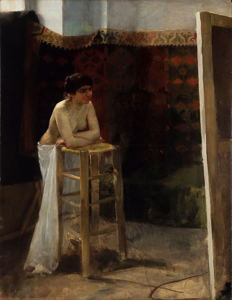 Female Model in a Studio by Oscar Gustaf Bjorck,A3(16x12")Poster