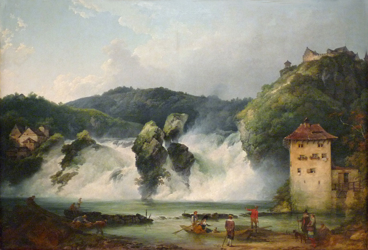 The Falls of the Rhine at Schaffhausen, vintage artwork by Philippe-Jacques de Loutherbourg, 12x8" (A4) Poster
