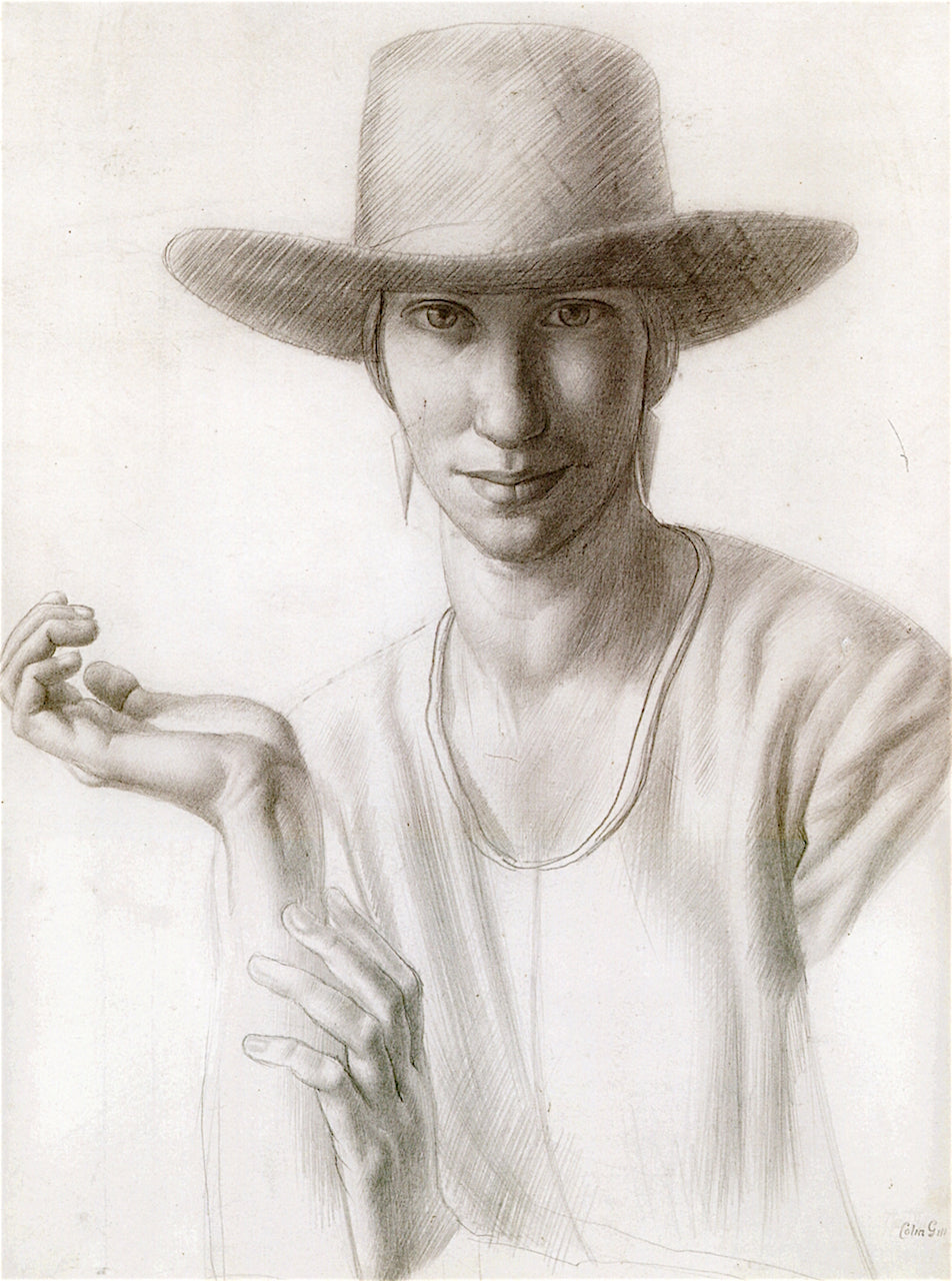 Portrait of Winifred Knights, vintage artwork by Colin Unwin Gill, 12x8" (A4) Poster