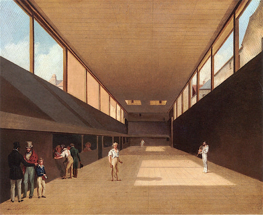 The Interior of a Tennis Court, vintage artwork by Louis-Leopold Boilly, 12x8" (A4) Poster