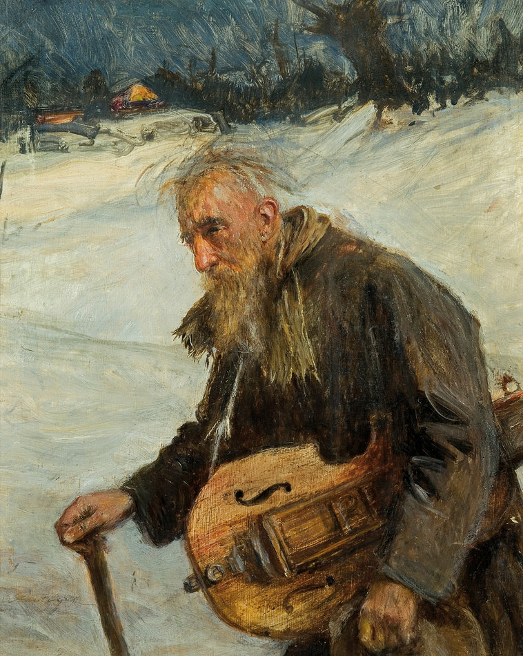 Old lyrist, vintage artwork by Theodor Axentowicz, 12x8" (A4) Poster