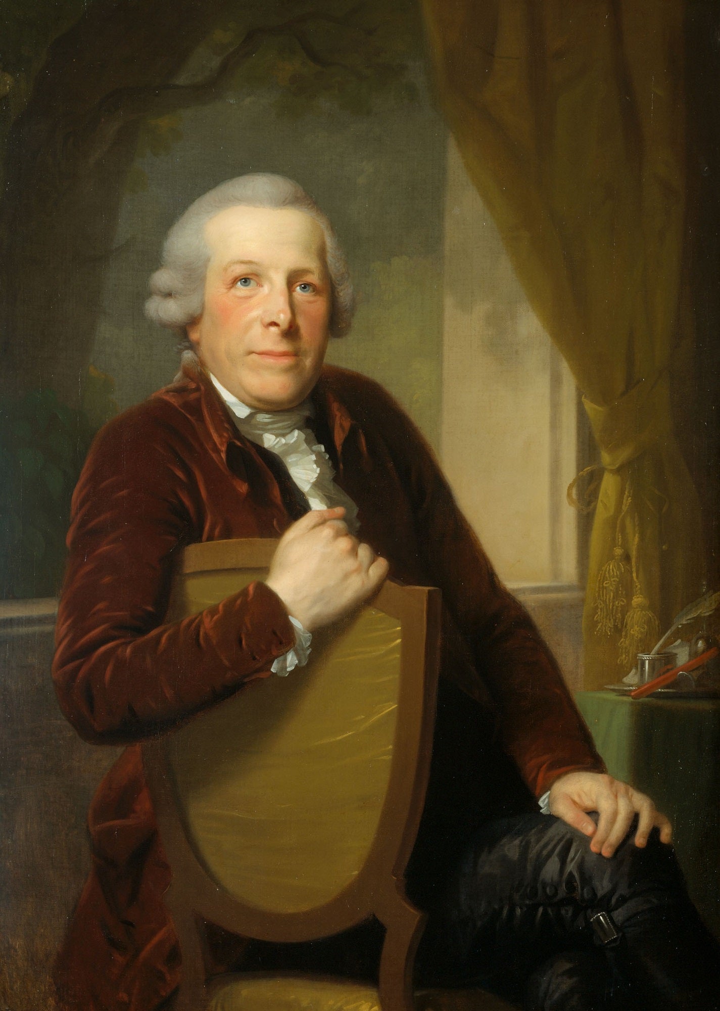 Portrait of Johannes Lublink II, Philosopher, Writer and Statesman, vintage artwork by Johann Friedrich August Tischbein, 12x8" (A4) Poster