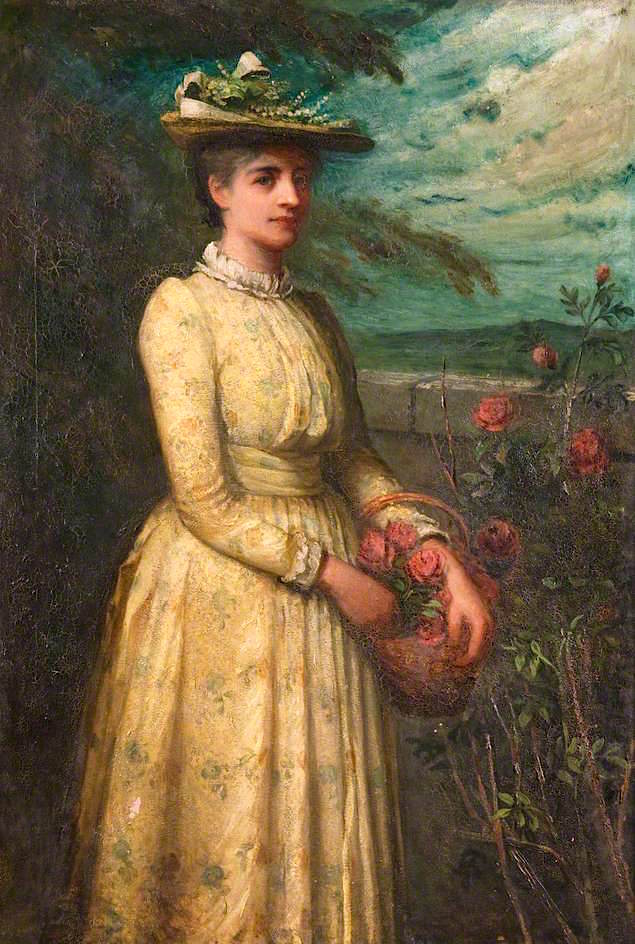 Woman Picking Roses by James Elder Christie,16x12(A3) Poster