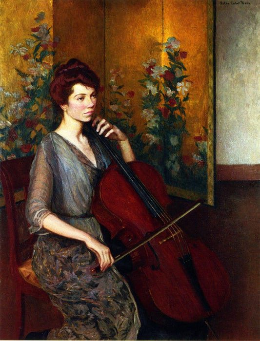 The Cellist, vintage artwork by Lilla Cabot Perry, 12x8" (A4) Poster