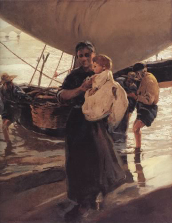 Pescadora, vintage artwork by Enrique Martinez Cubells, 12x8" (A4) Poster