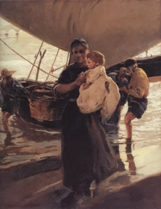 Pescadora, vintage artwork by Enrique Martinez Cubells, 12x8" (A4) Poster