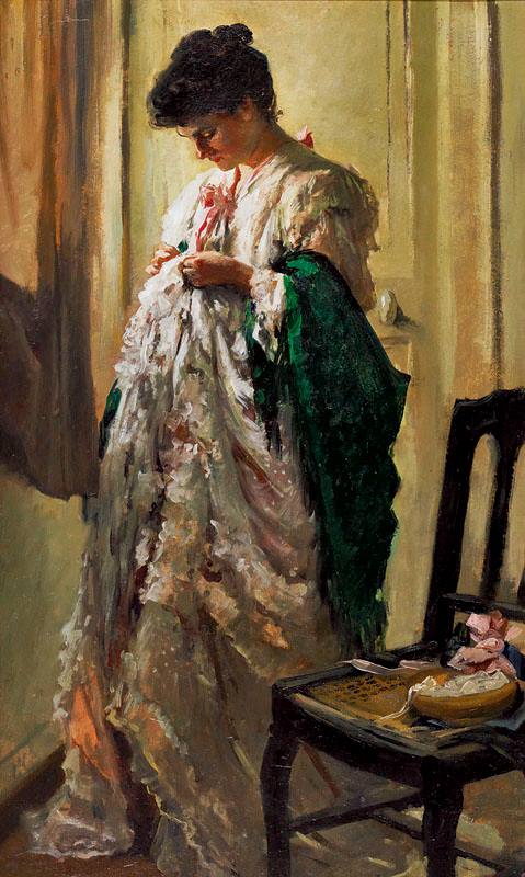 The Torn Flounce, vintage artwork by Rupert Bunny, 12x8" (A4) Poster