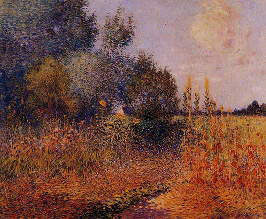 Flower Garden at Kervaudu, vintage artwork by Ferdinand du Puigaudeau, 12x8" (A4) Poster