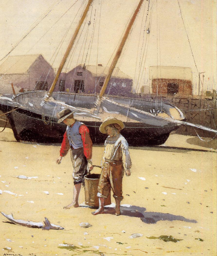 A Basket of Clams, vintage artwork by Winslow Homer, 12x8" (A4) Poster