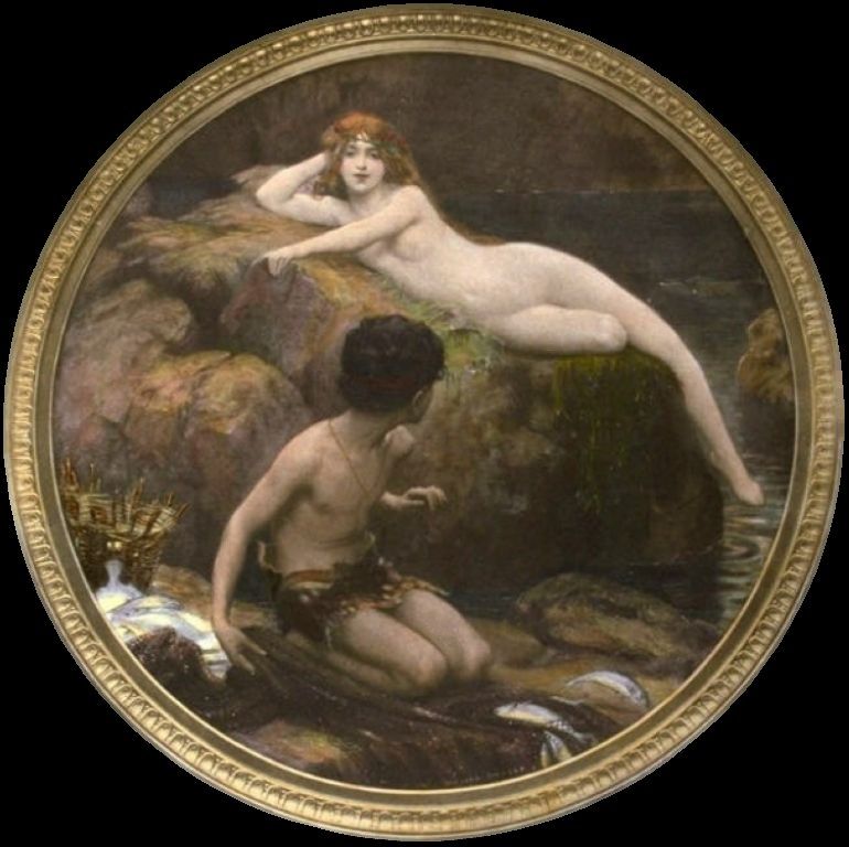 Naiads Pool, vintage artwork by Herbert James Draper, 12x8" (A4) Poster