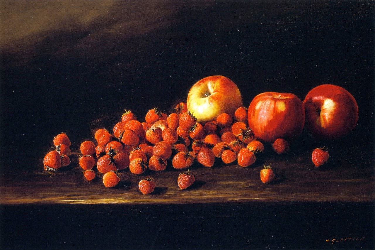 Apples and Strawberries by Joseph Kleitsch,16x12(A3) Poster