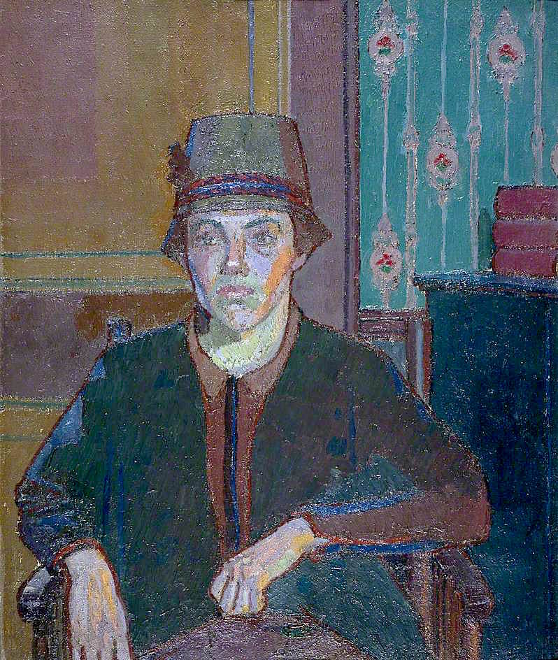 Portrait of a Lady (Miss Fletcher), vintage artwork by Harold Gilman, 12x8" (A4) Poster
