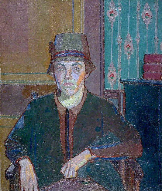 Portrait of a Lady (Miss Fletcher), vintage artwork by Harold Gilman, 12x8" (A4) Poster