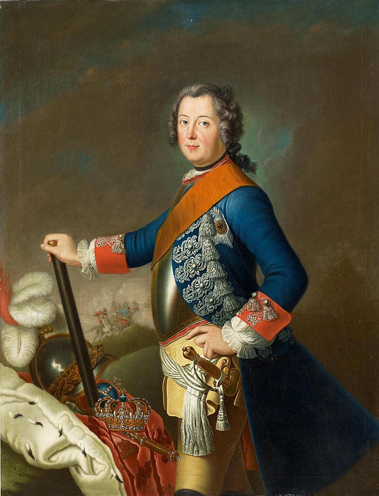 Friedrich II of Prussia, vintage artwork by Georg David Matthieu, 12x8" (A4) Poster