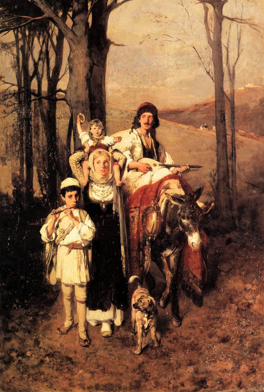 Return from the Bazaar, vintage artwork by Nikiphoros Lytras, 12x8" (A4) Poster