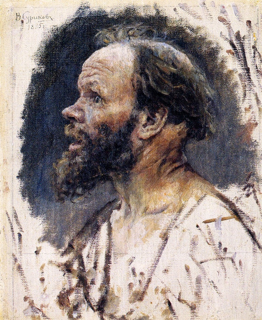 Head of a Fool, vintage artwork by Vasili Ivanovich Surikov, 12x8" (A4) Poster