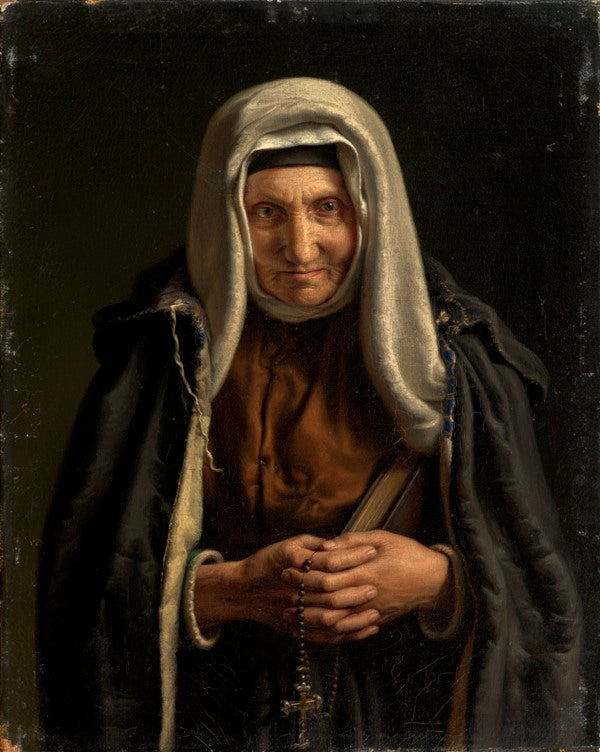 Religious Woman, vintage artwork by Evgraf Reitern, A3 (16x12") Poster Print