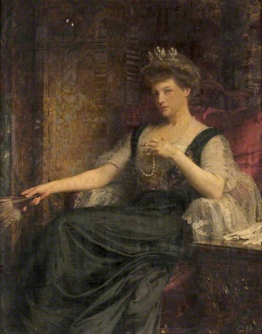 Charlotte Mary Emily Nugent-Dunbar, vintage artwork by Sir Francis Bernard (Frank) Dicksee, 12x8" (A4) Poster