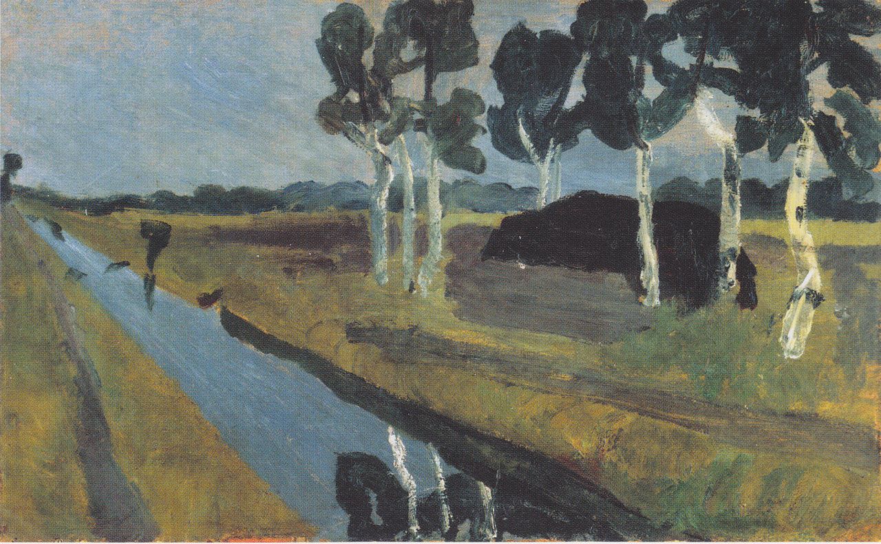 Landscape with a Bog Canal by Paula Modersohn-Becker,16x12(A3) Poster