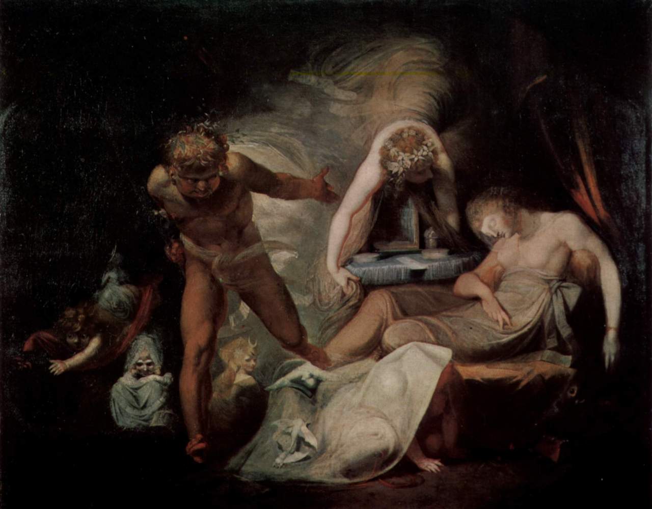 Belinda’s Dream, vintage artwork by Johann Heinrich Füseli, 12x8" (A4) Poster
