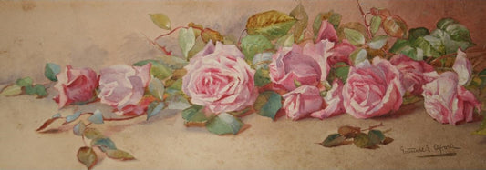 Still LIfe Study of Roses, vintage artwork by Gertrude Elizabeth W. Offord, 12x8" (A4) Poster