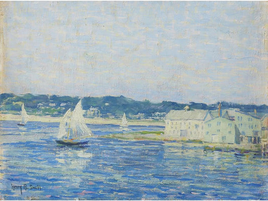 Gloucester Harbor, vintage artwork by Henry B. Snell, 12x8" (A4) Poster