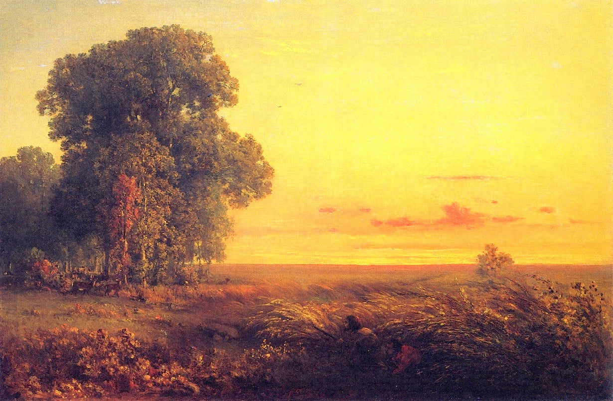 Afterglow on the Prairie, vintage artwork by George Inness, 12x8" (A4) Poster