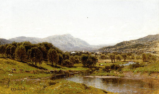 Monument Mountain from the Berkshire Meadows, vintage artwork by John Bunyan Bristol, 12x8" (A4) Poster