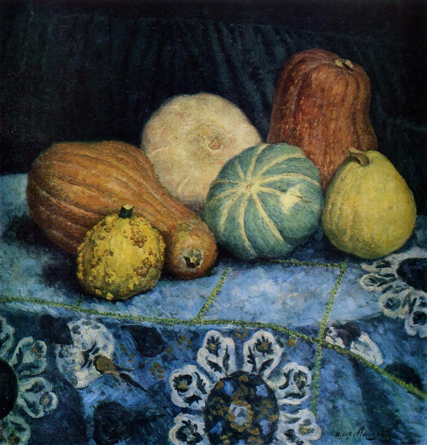 Pumpkins, vintage artwork by Ilya Mashkov, 12x8" (A4) Poster