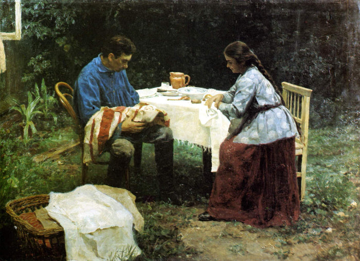 The Worker's Family by Nikolai Alekseevich Kasatkin,A3(16x12