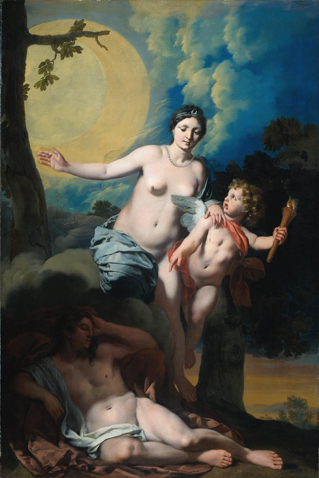 Selene and Endymion, vintage artwork by Gerard de Lairesse, 12x8" (A4) Poster