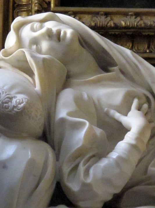 Monument to The Blessed Ludovica Albertoni (detail), vintage artwork by Gian Lorenzo Bernini, 12x8" (A4) Poster