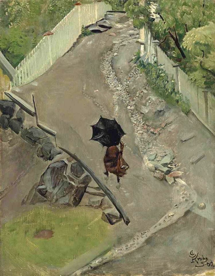 The Umbrella by Christian Krohg,A3(16x12")Poster