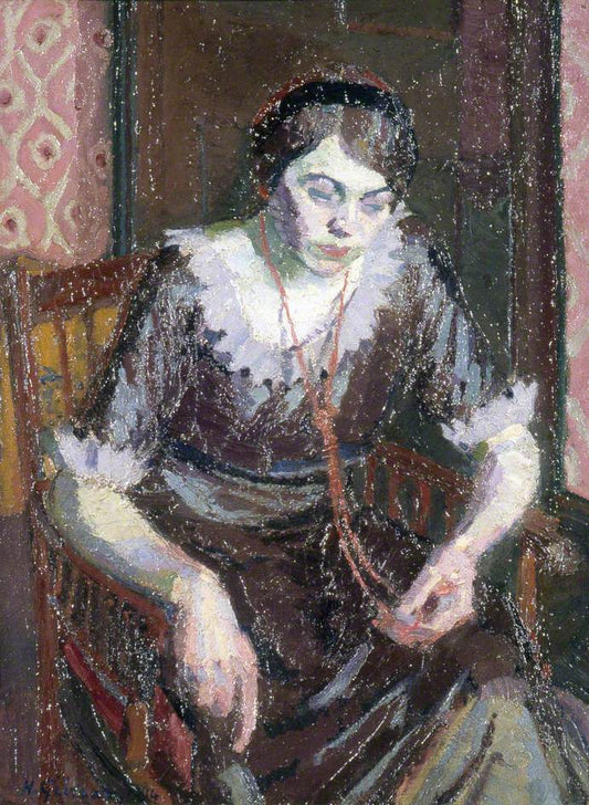 The Coral Necklace, vintage artwork by Harold Gilman, 12x8" (A4) Poster