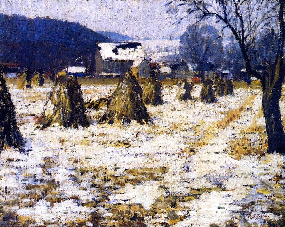 Winter Brook, vintage artwork by Rae Sloan Bredin, 12x8" (A4) Poster