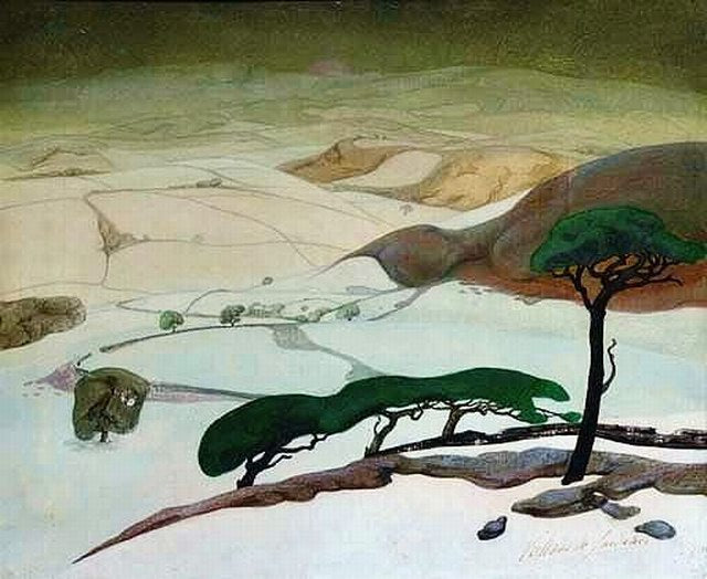 A view of a valley, Wales by Valerius de Saedeleer,A3(16x12")Poster