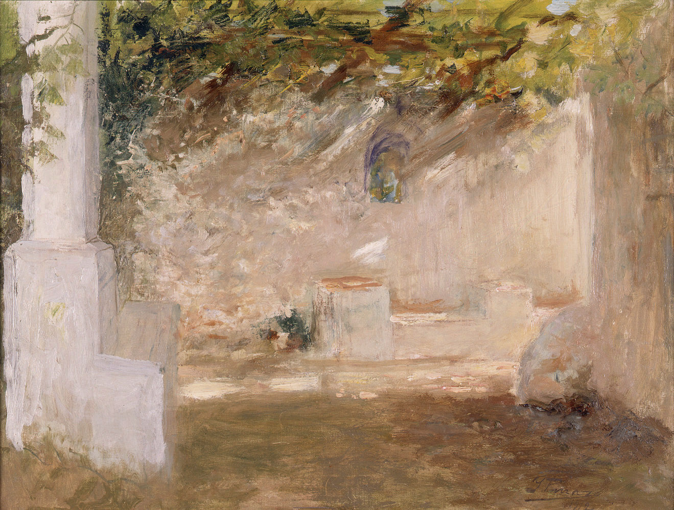 The Arbor, vintage artwork by Ignacio Pinazo Camarlench, 12x8" (A4) Poster