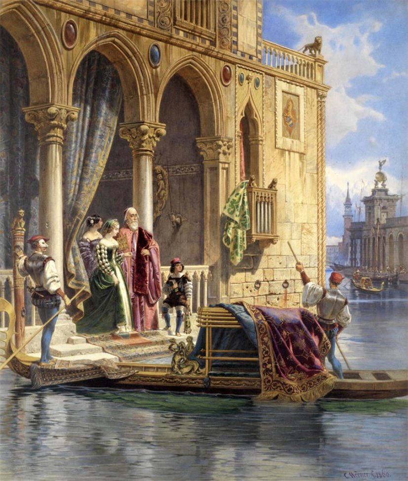 The Marriage Festival, Venice, vintage artwork by Carl Friedrich Heinrich Werner, A3 (16x12") Poster Print