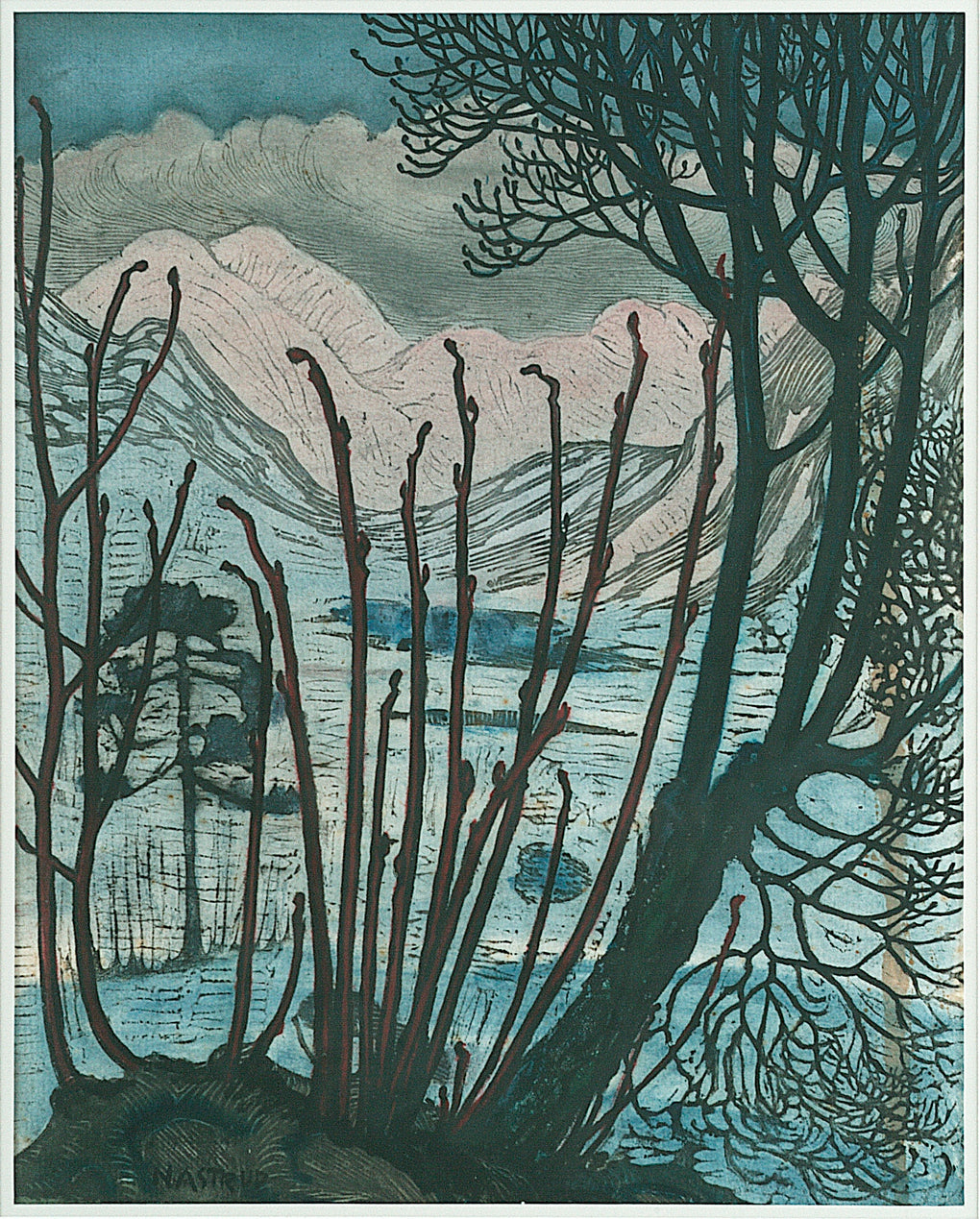 Elements from Spring and Desire, vintage artwork by Nicolai Astrup, 12x8" (A4) Poster