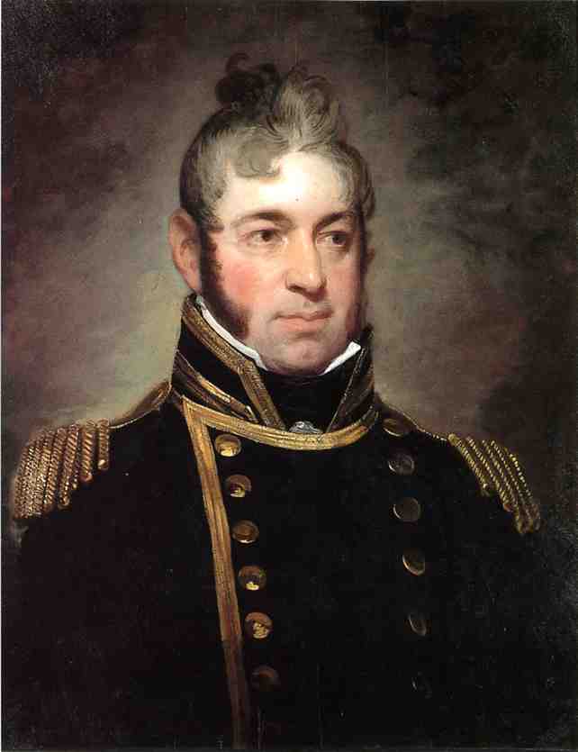 Commodore William Bainbridge, Commander of The Constitution (1774-1833), vintage artwork by Gilbert Stuart, 12x8" (A4) Poster